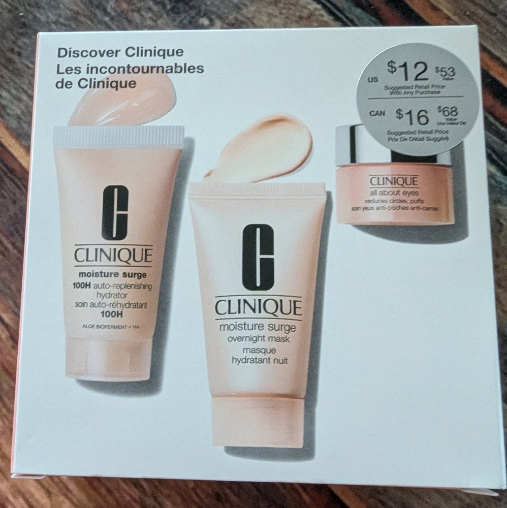 CLINIQUE Discover 3 Piece Set NIB - Picture 2 of 3